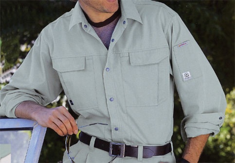 E6904】 長袖シャツ 光触媒の効果で汚れを防止する作業服 [旭蝶繊維